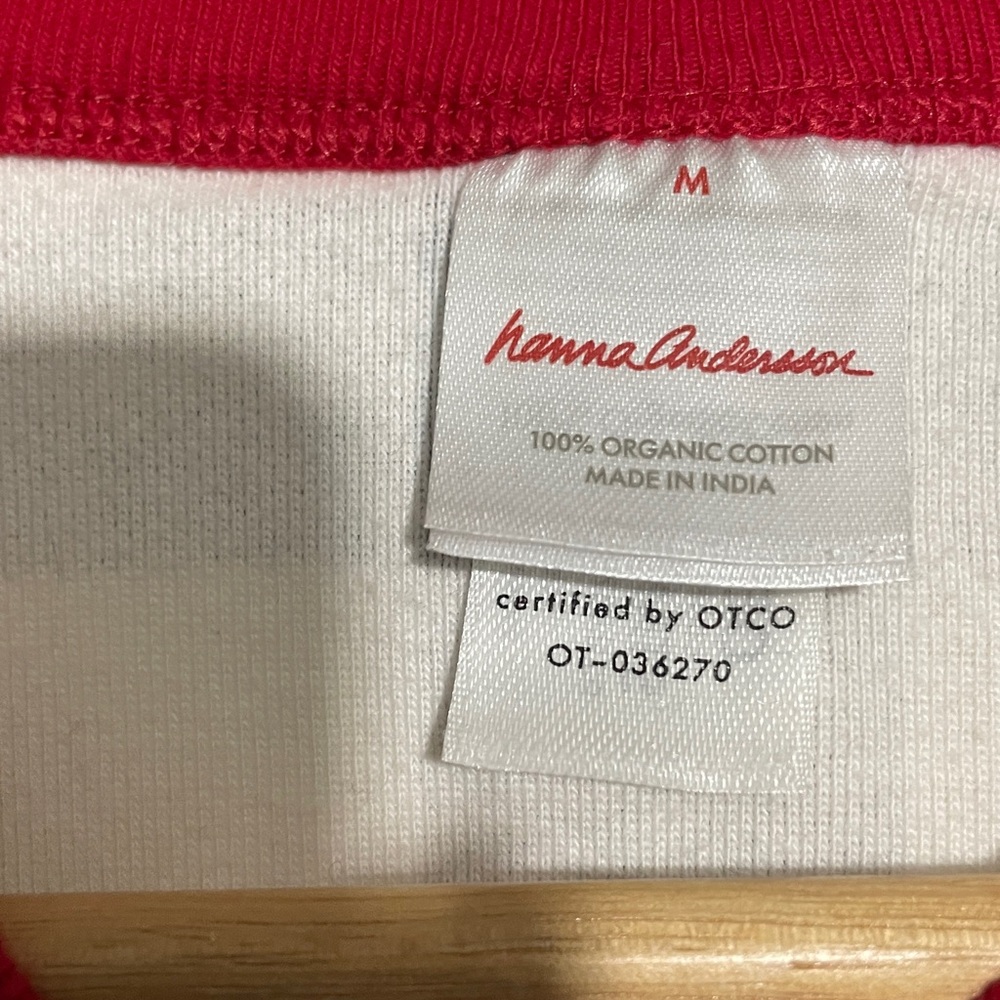 Hanna Andersson Black and White Checkered Pajamas with Red Trim, M - Picture 4 of 13